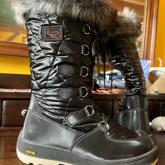 Olang Olantex 
Black Winter Boots with Faux Fur Trim - Picture 2 of 3